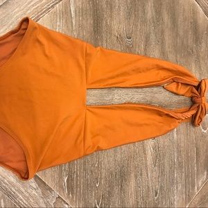 Aerie plunge cross Orange One piece swim suit